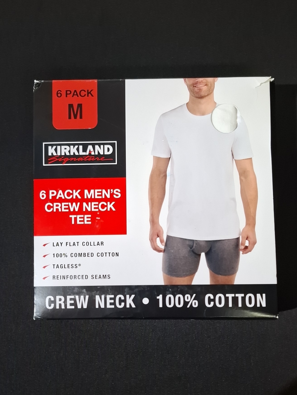 Kirkland Signature White Men's Crew Neck Tee - Pack Visual